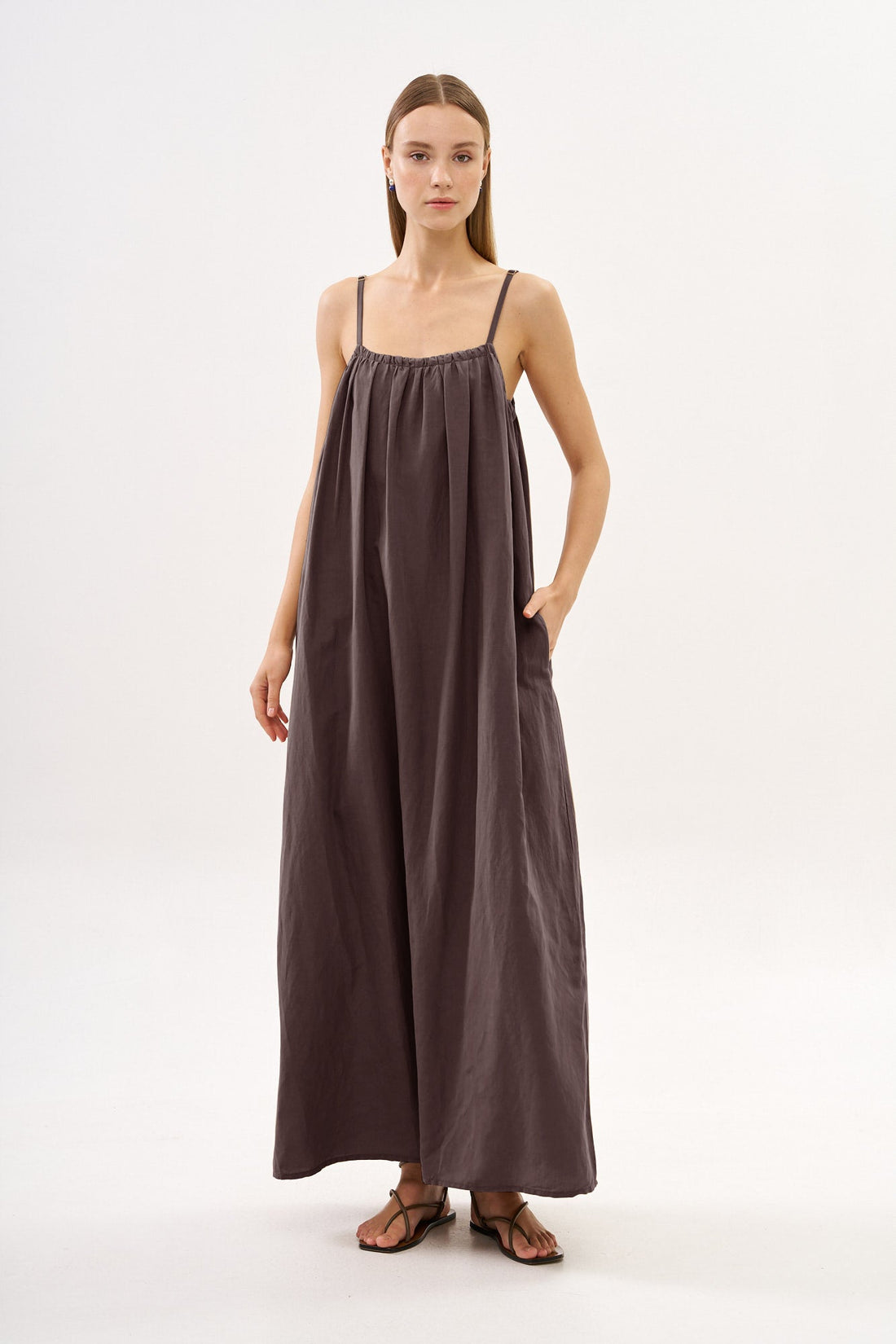 Audrey Dress Dusty Brown