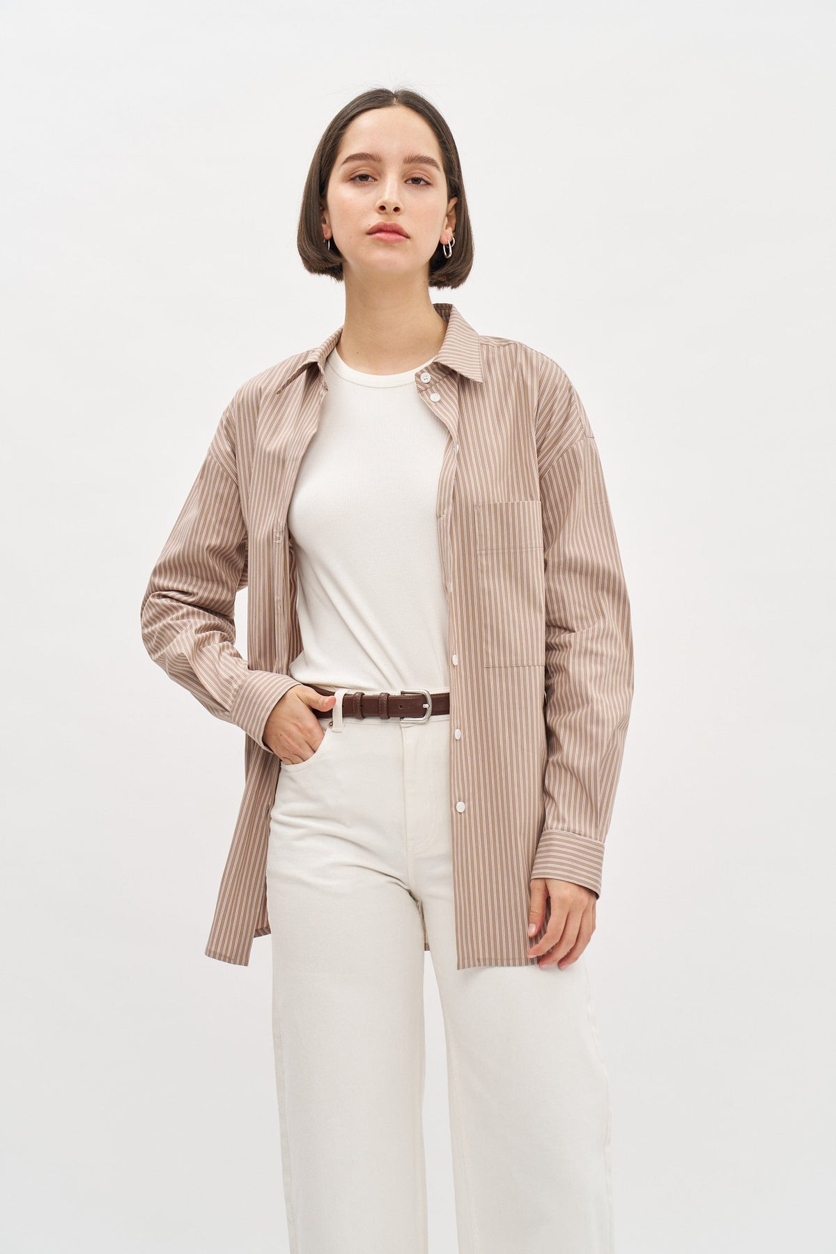 Andy Blouse Brown Stripes