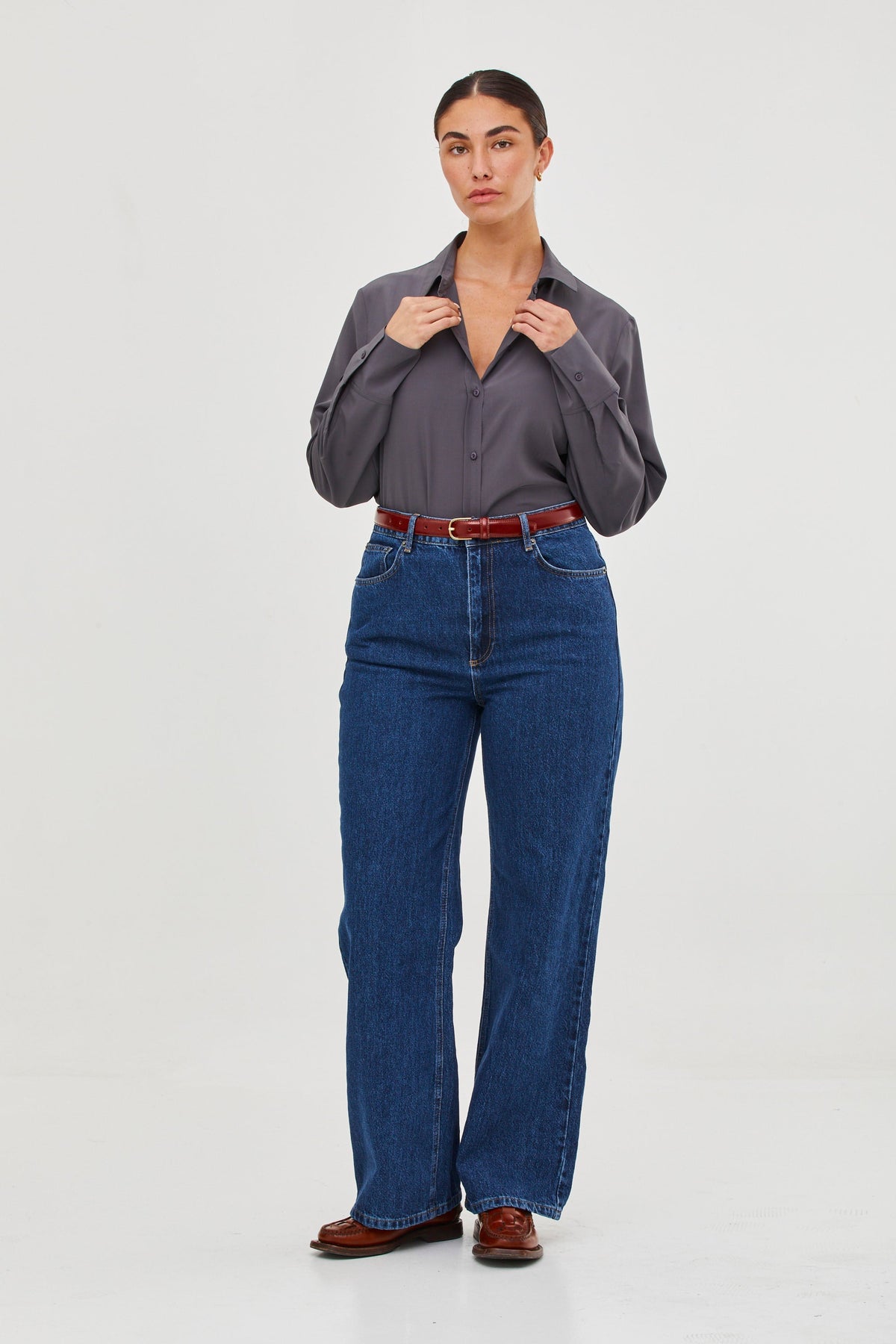 Molly Silk Blouse Grey