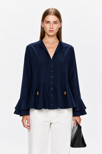 Charlotte Blouse Tencel Blue