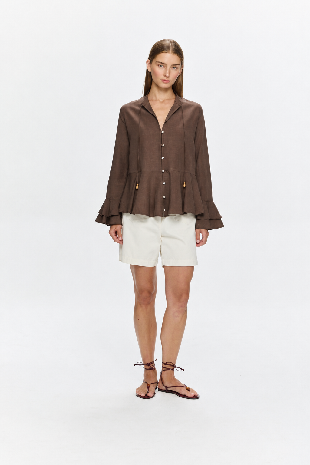 Charlotte Blouse Tencel Brown