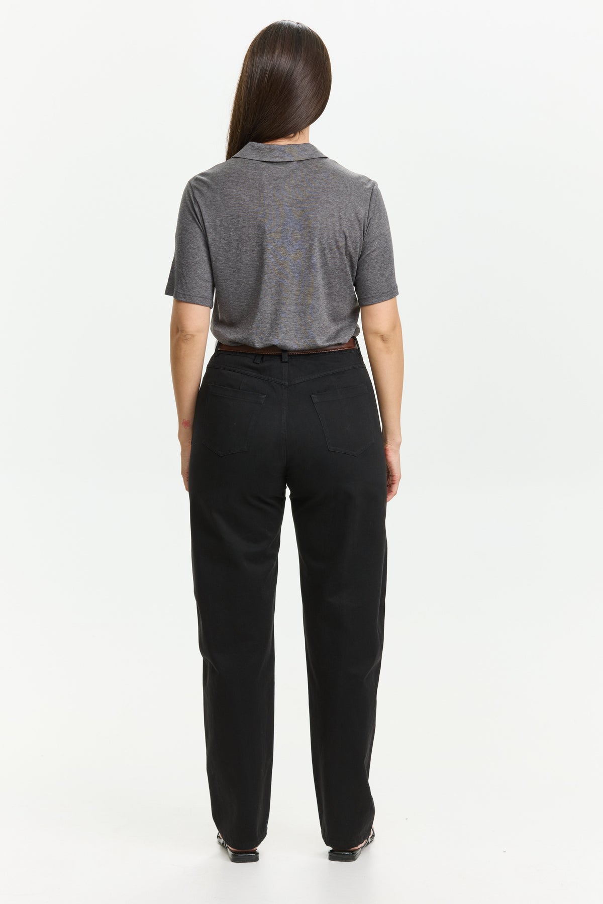 Barrel Leg Pants Black