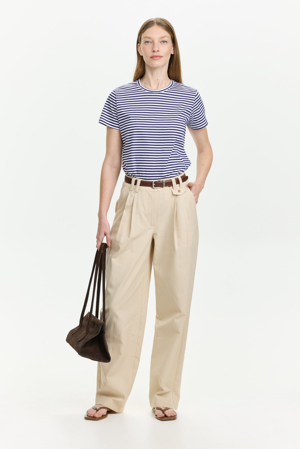 fitted T Stripes Blue