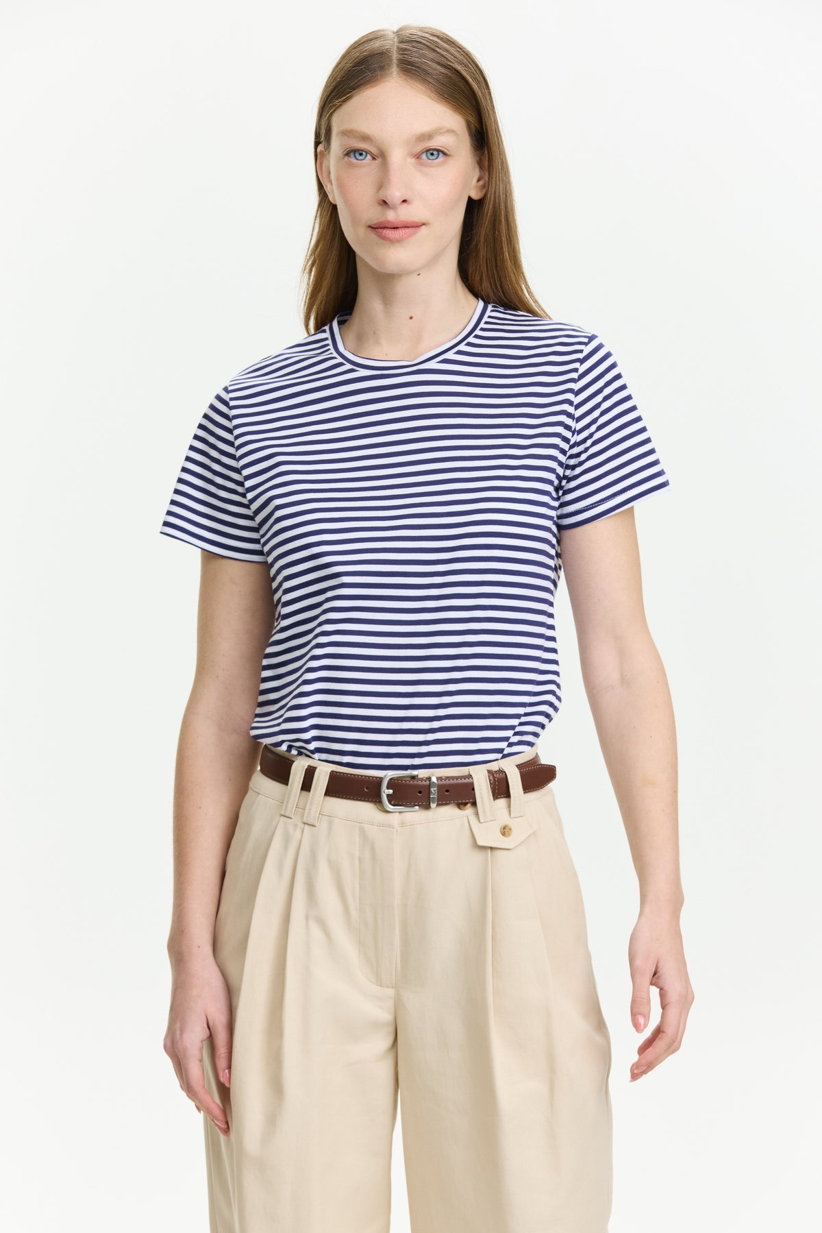 fitted T Stripes Blue