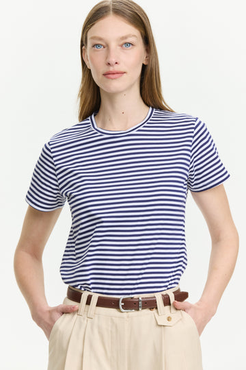 fitted T Stripes Blue