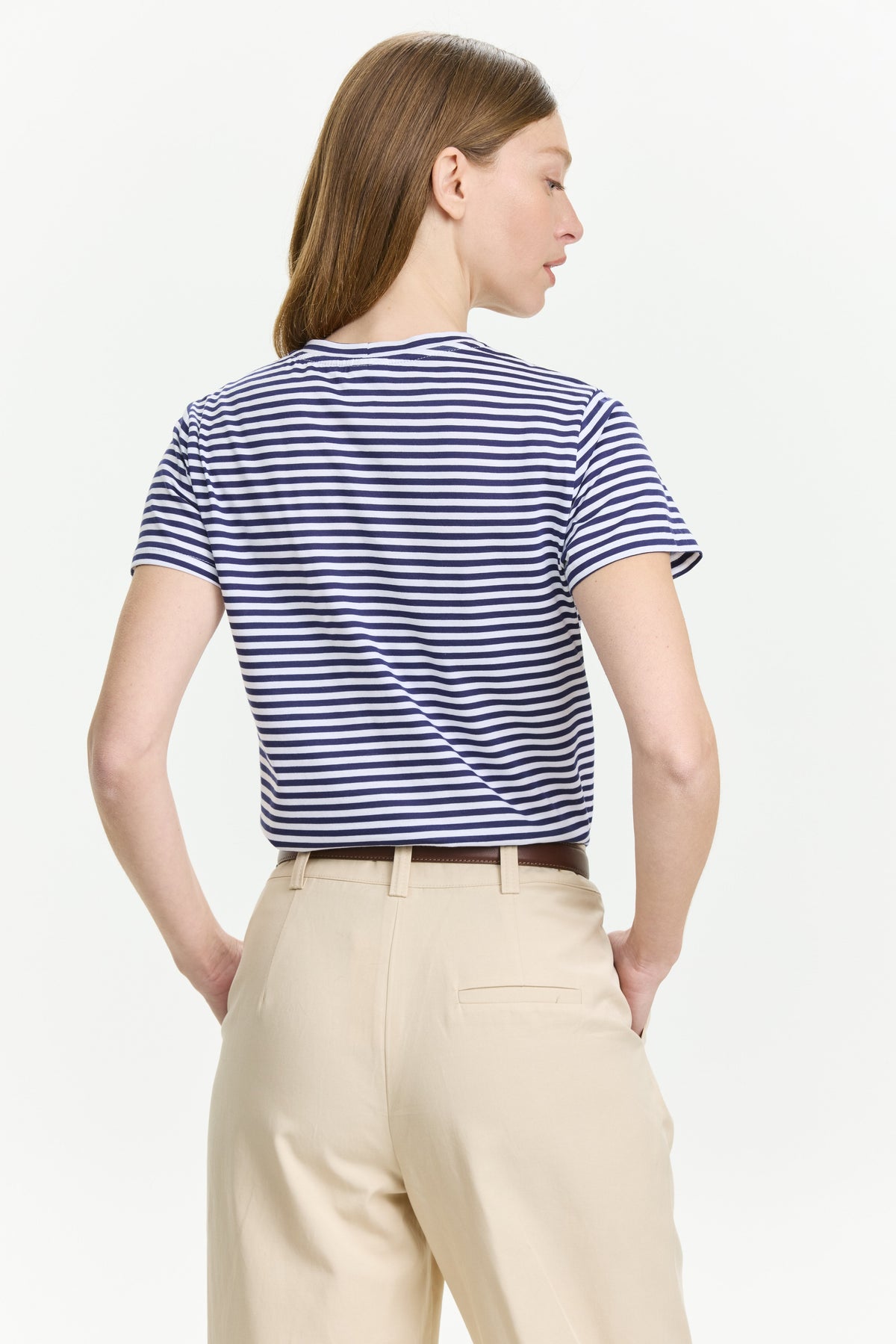 fitted T Stripes Blue
