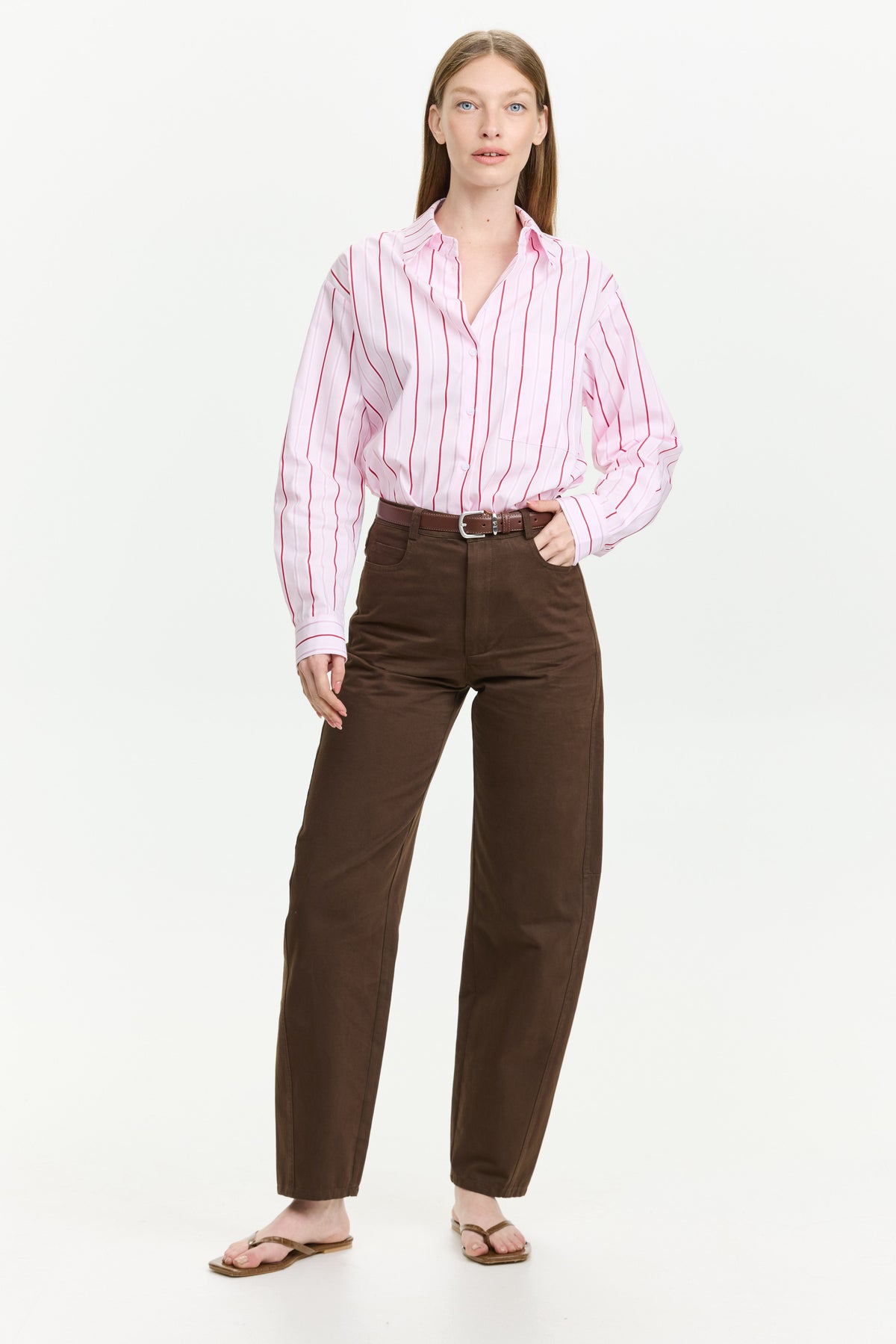 Barrel Leg Pants Brown
