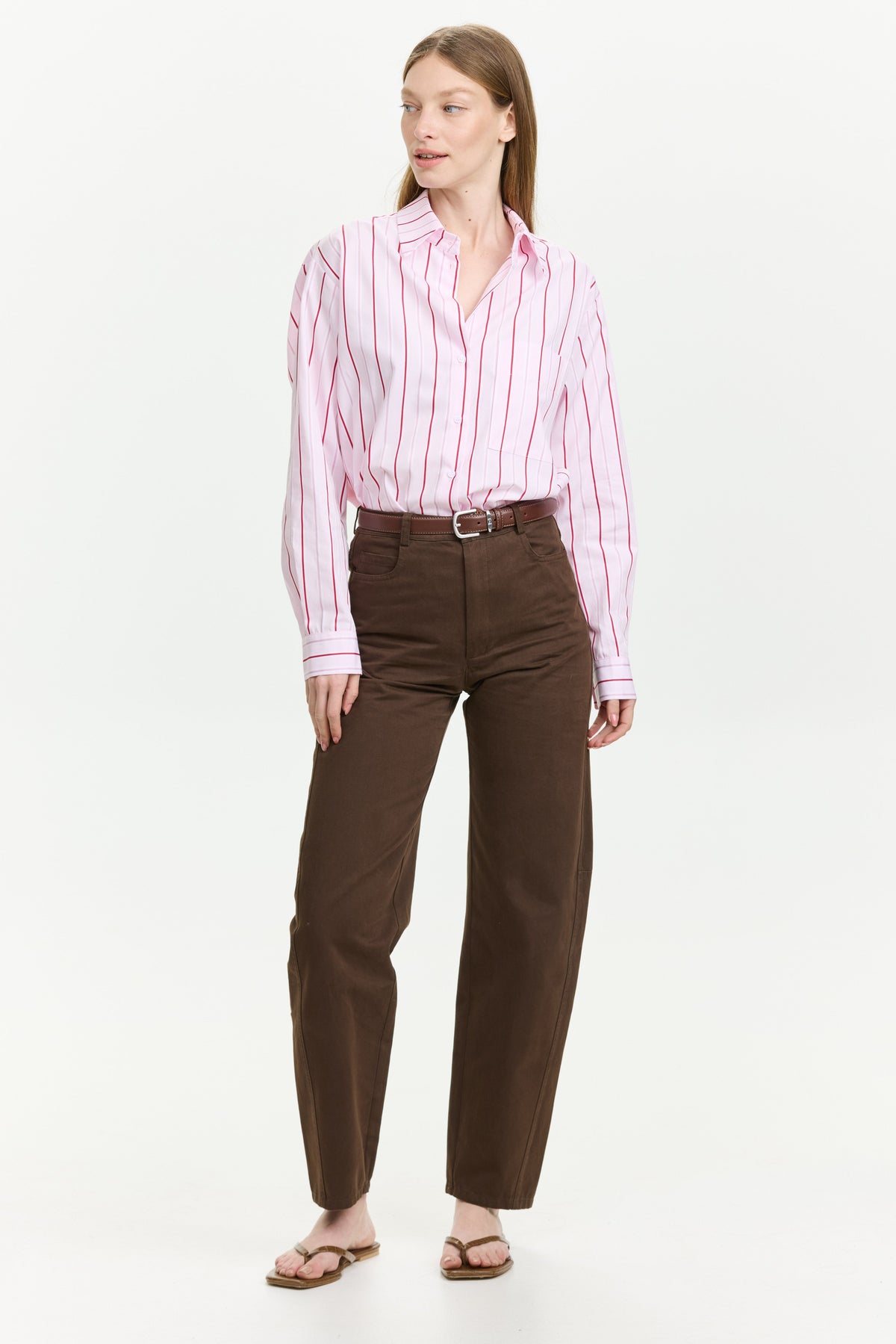 Barrel Leg Pants Brown