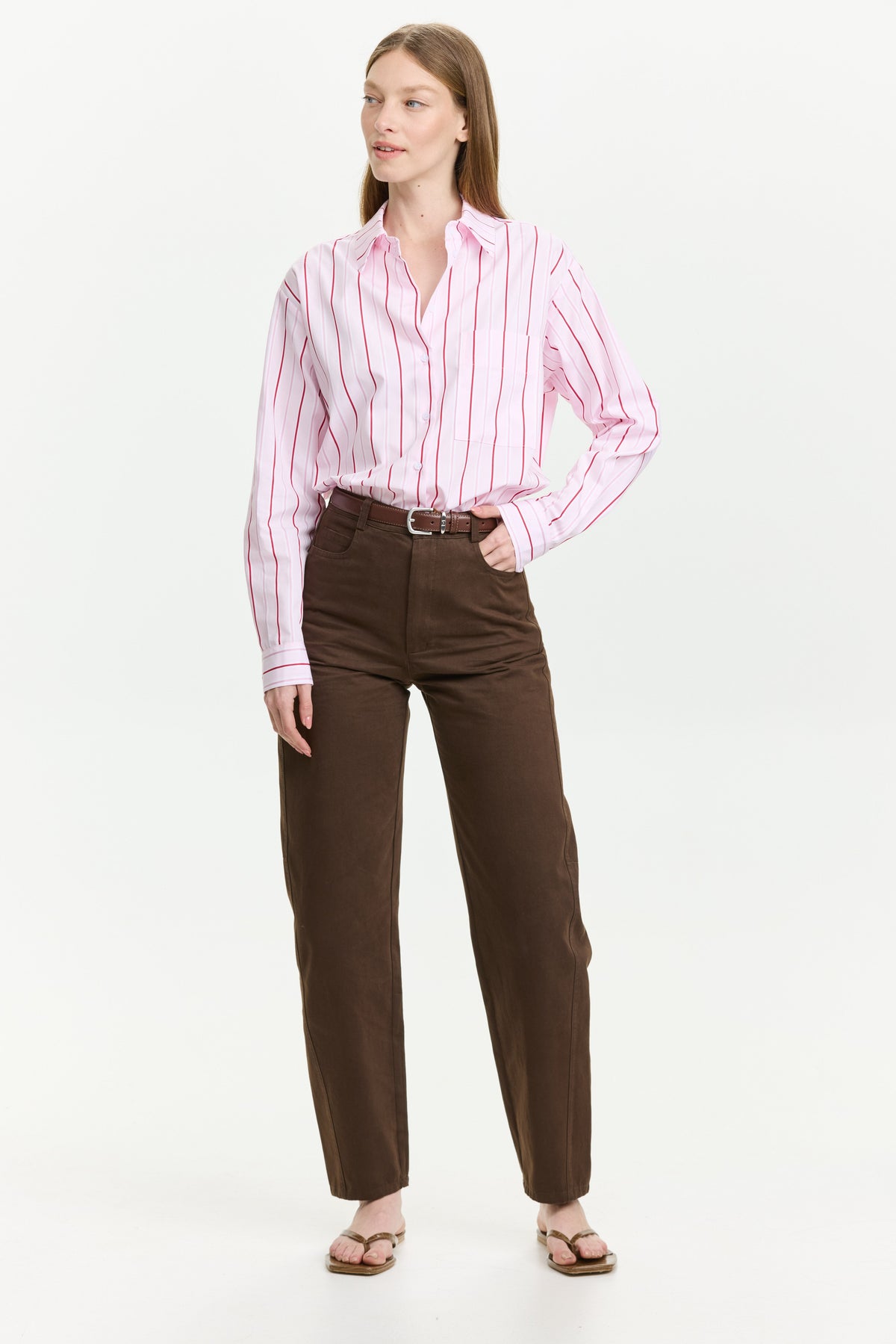 Barrel Leg Pants Brown