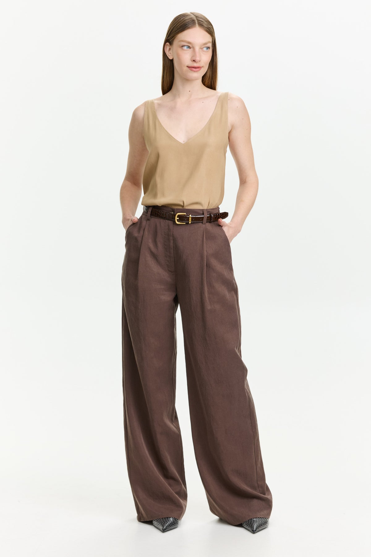 Oliver Cotton Pants Brown