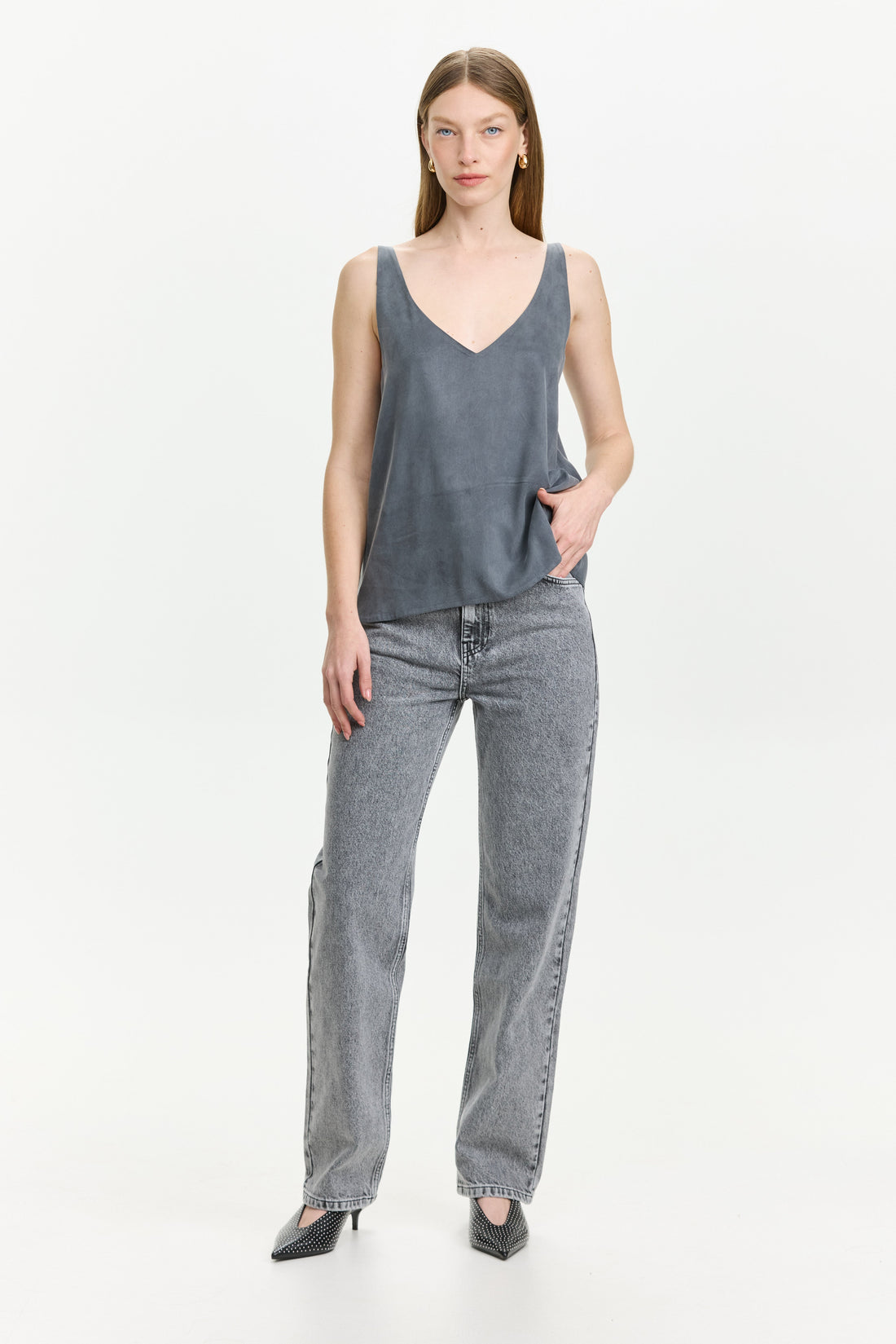 Erin Top Cupro Grey