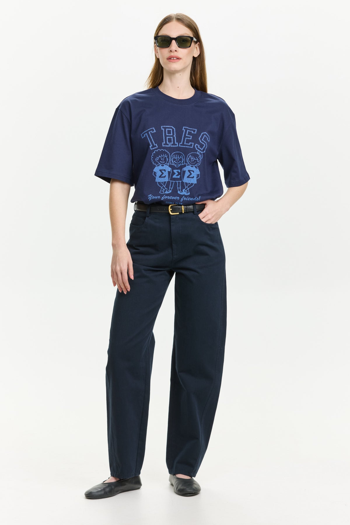 Barrel Leg Pants Navy