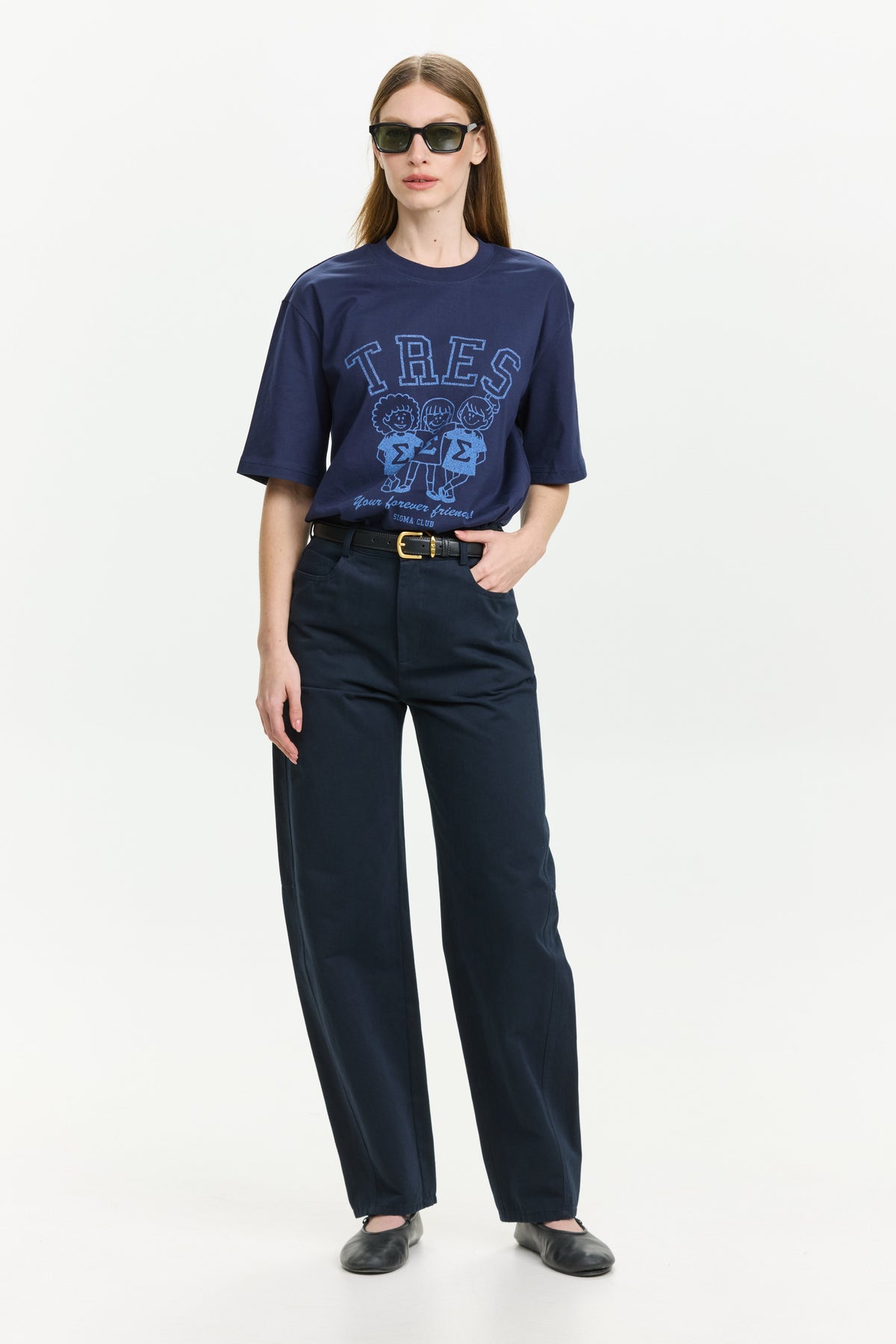 Barrel Leg Pants Navy