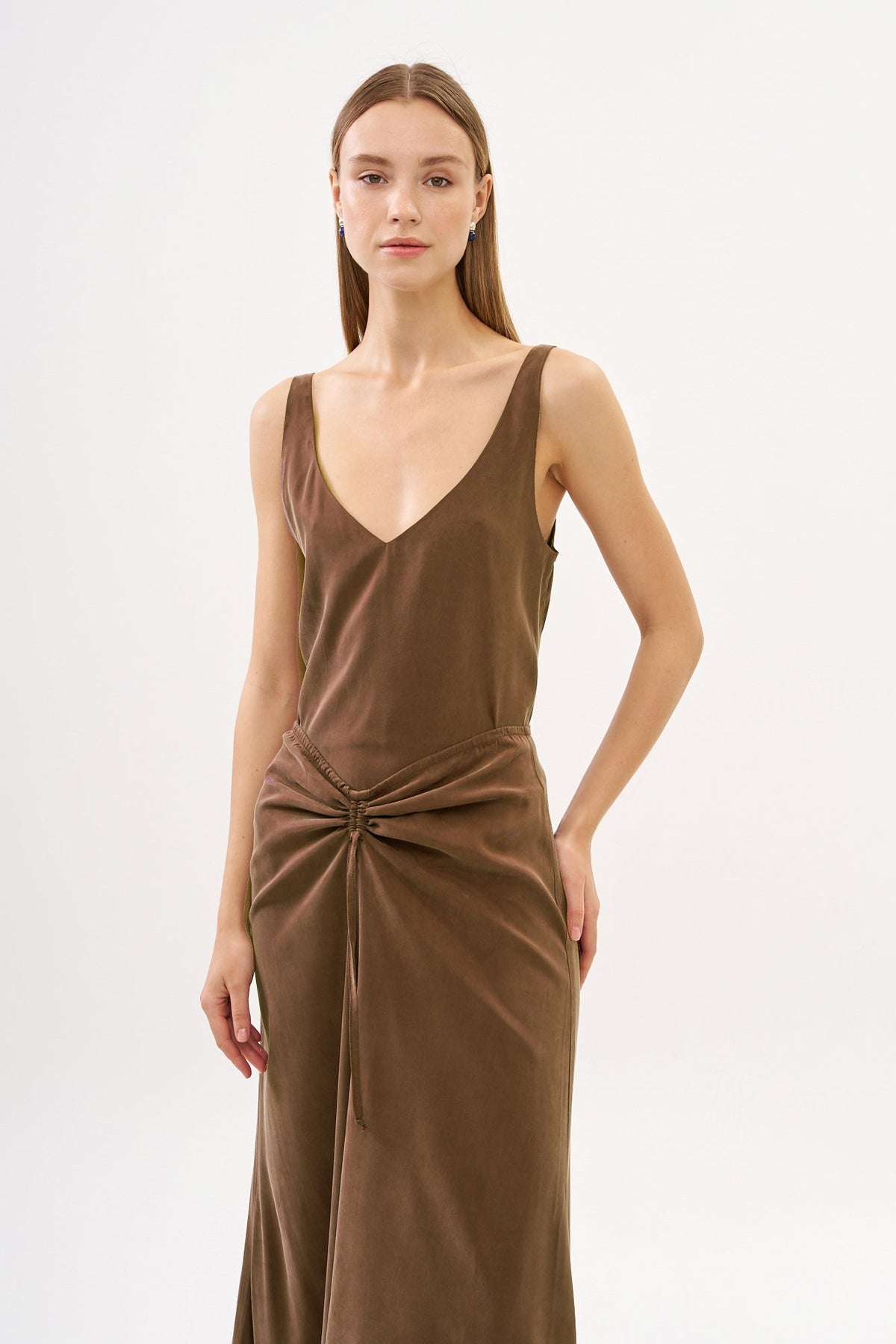 Erin Top Cupro Brown