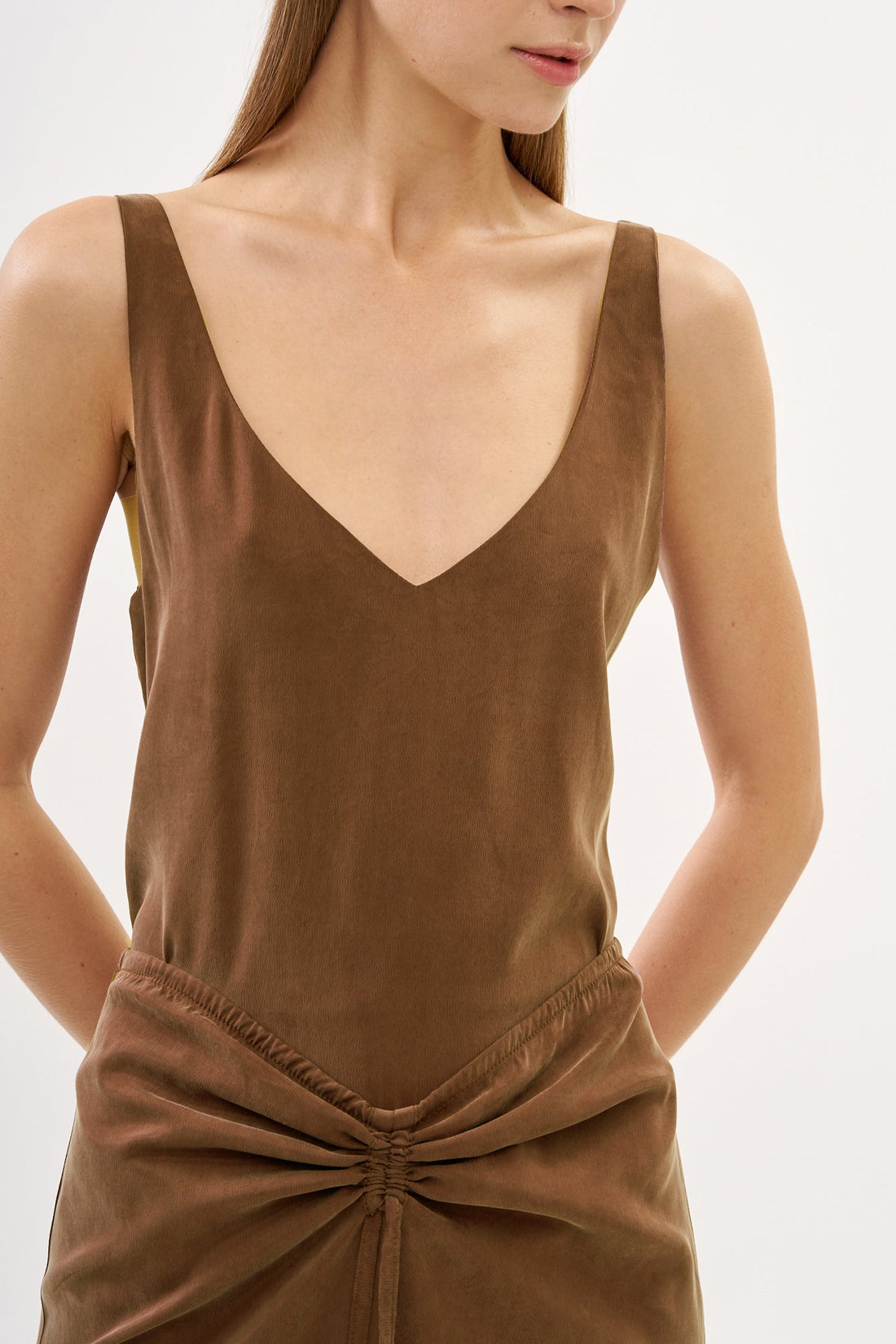 Erin Top Cupro Brown