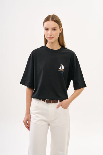 Le Femmes Oversized T Black