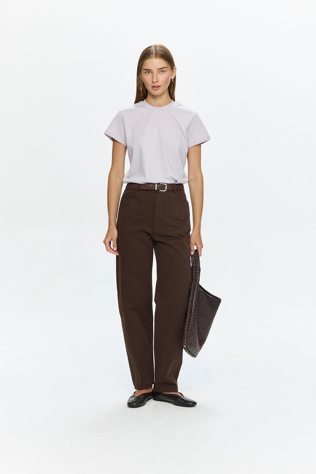 Barrel Leg Pants Brown