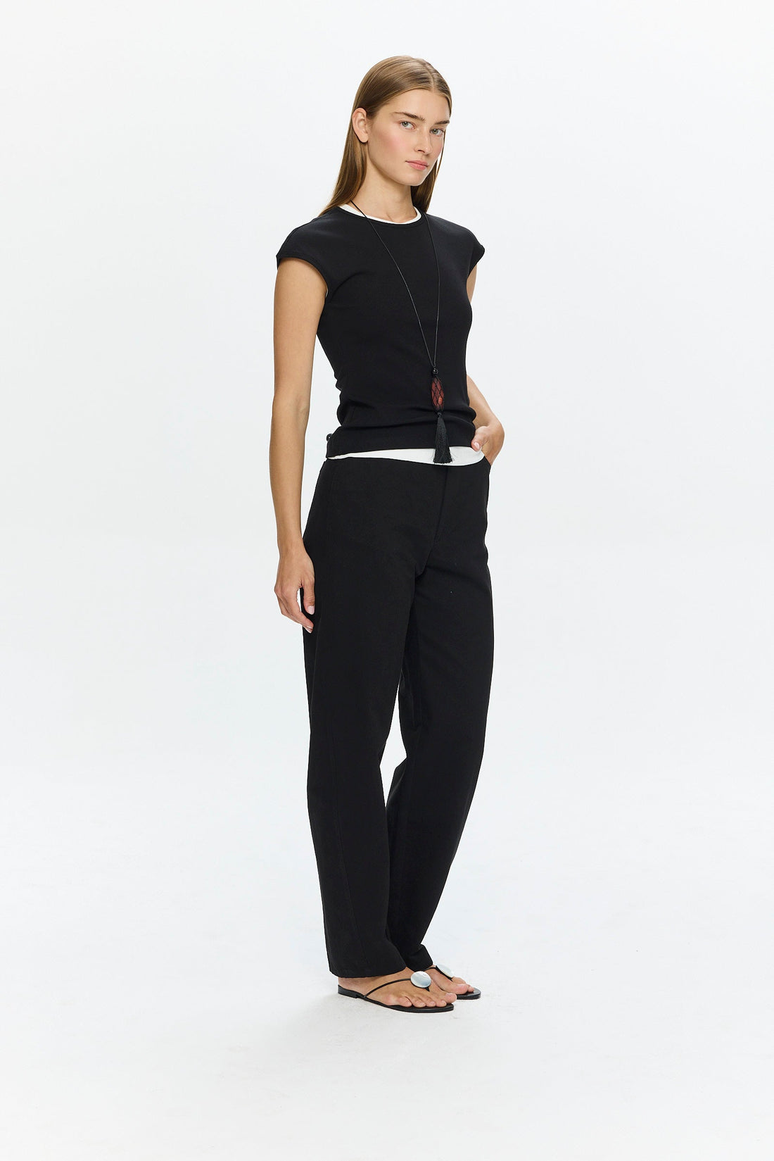 Barrel Leg Pants Black
