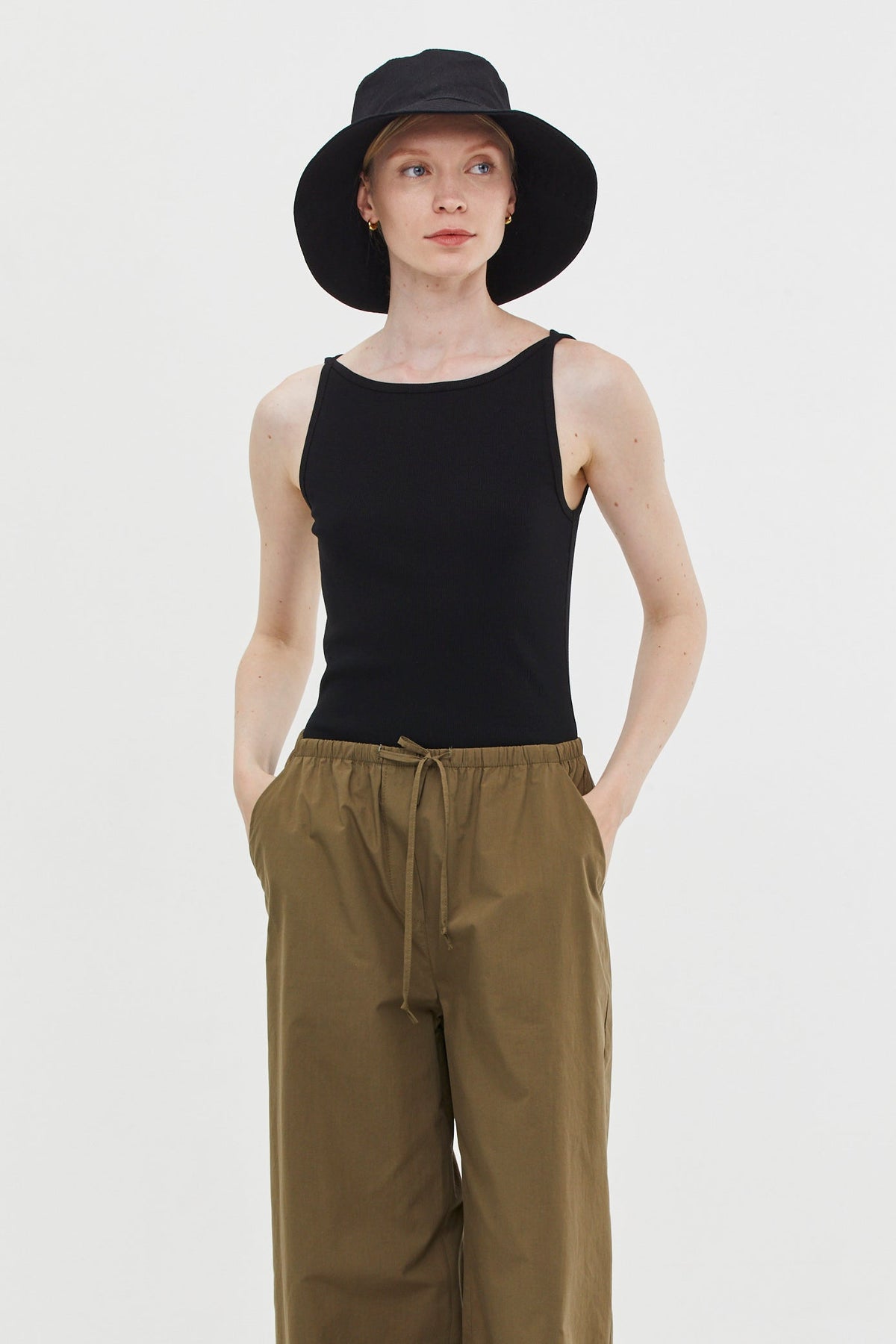 Vera Rib Tank Top Black