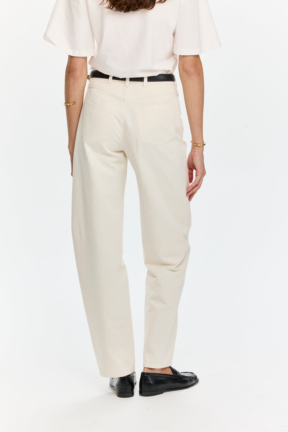 Barrel Leg Pants White