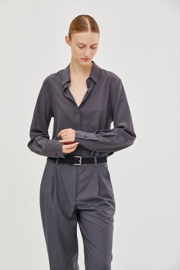 Molly Silk Blouse Grey