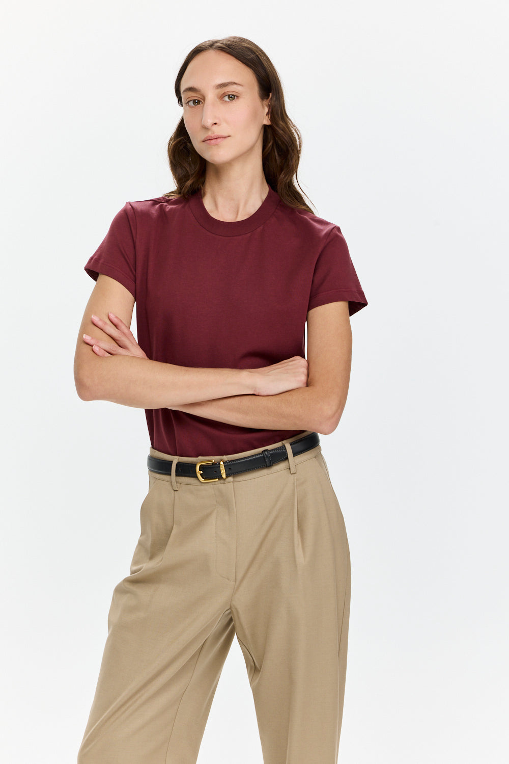 Tres fitted T Bordeaux