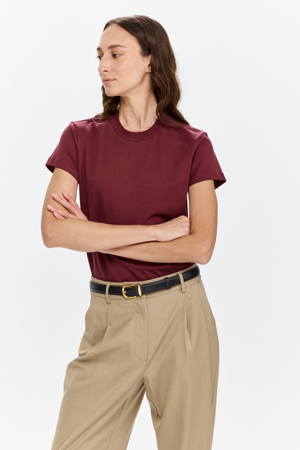 Tres fitted T Bordeaux