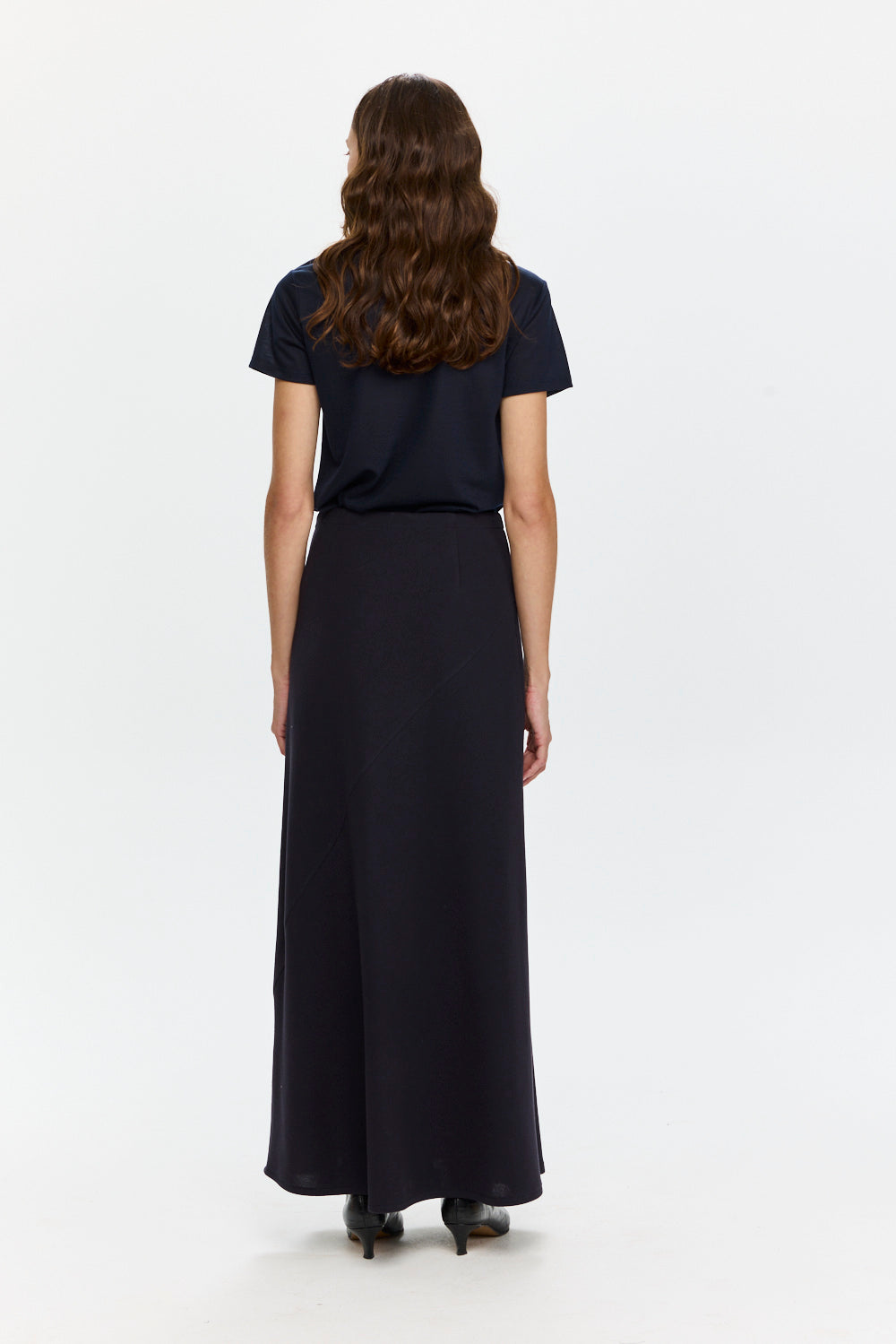 Bias Knit Skirt Navy