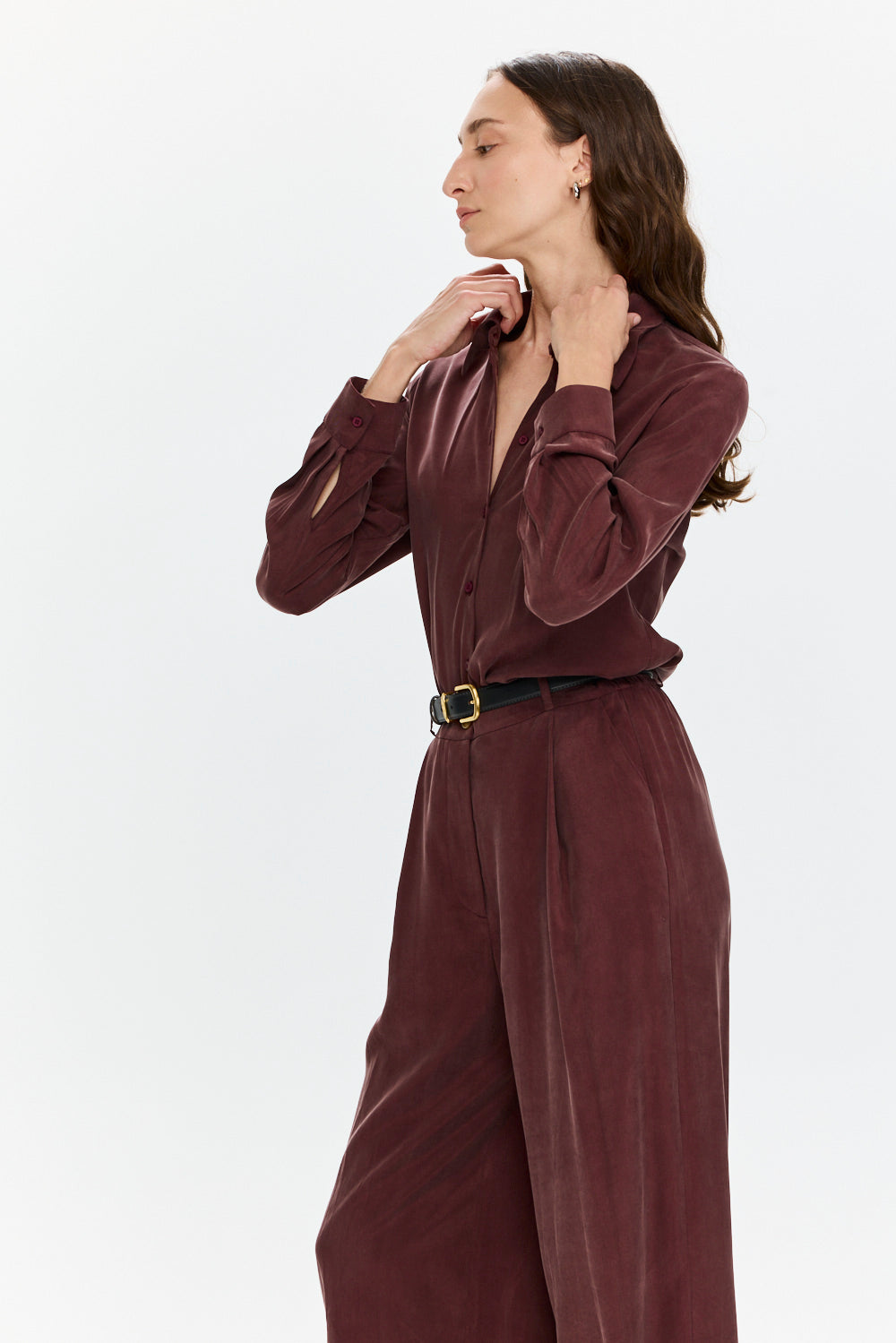 Cupro Blouse Bordeaux