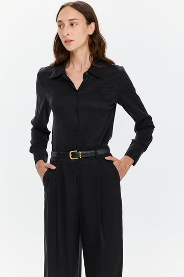 Cupro Blouse Black