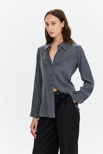 Cupro Blouse Grey