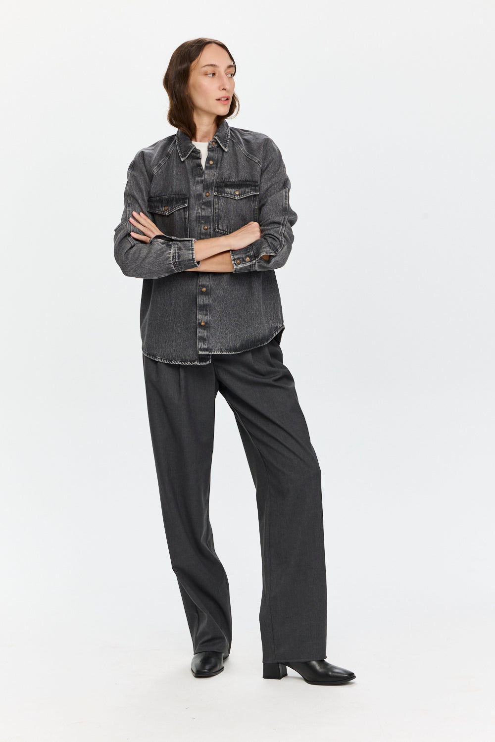 Denim Shirt Washed Grey