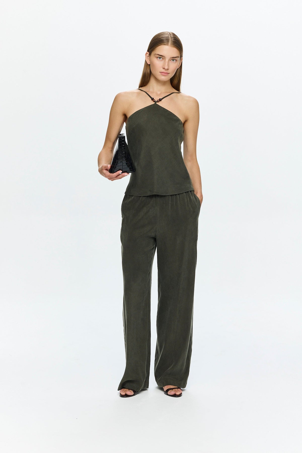 Abby Cupro Top Olive