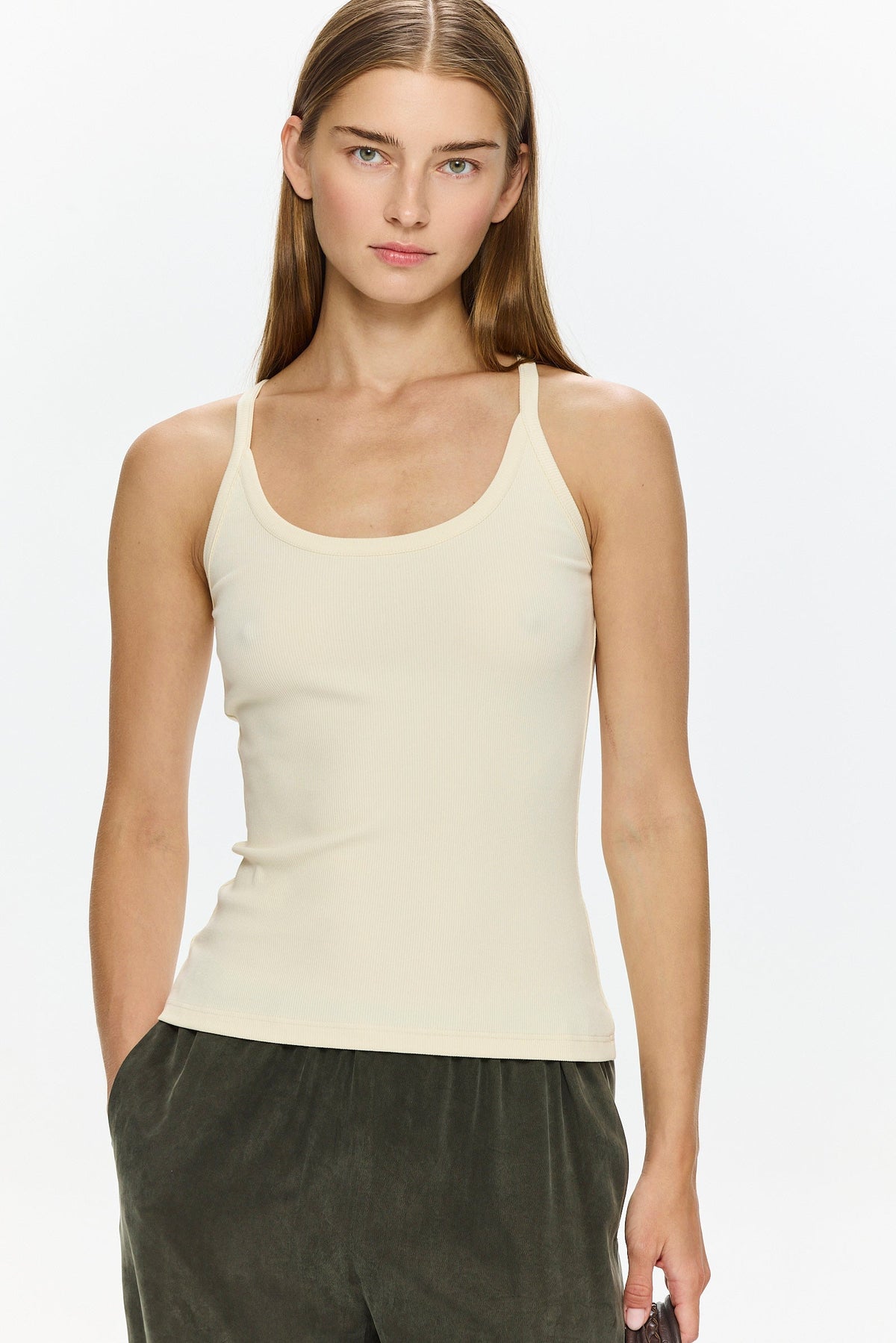 Lin Scop-neck Top Butter Yellow
