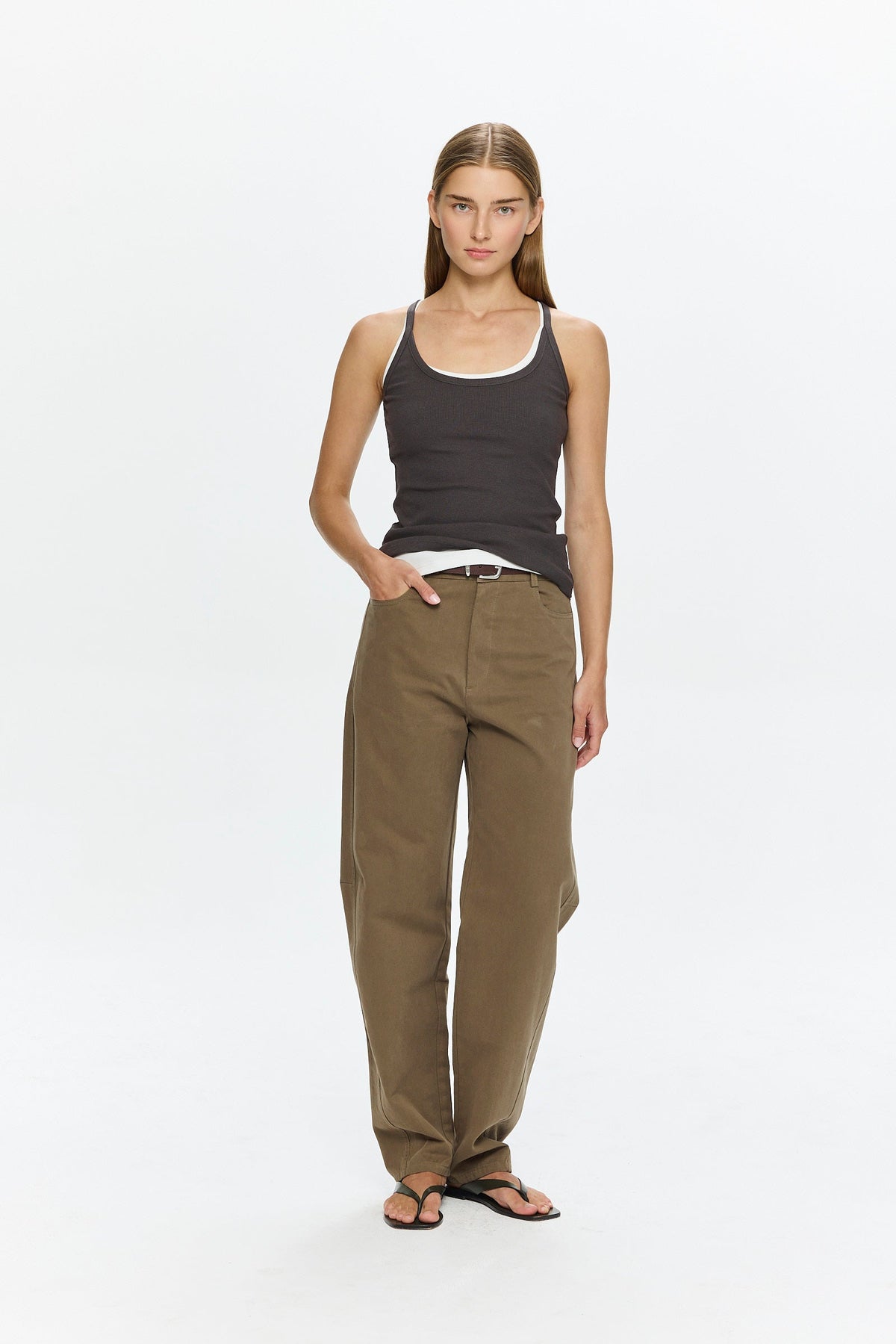 Lin Scop-neck Top Grey