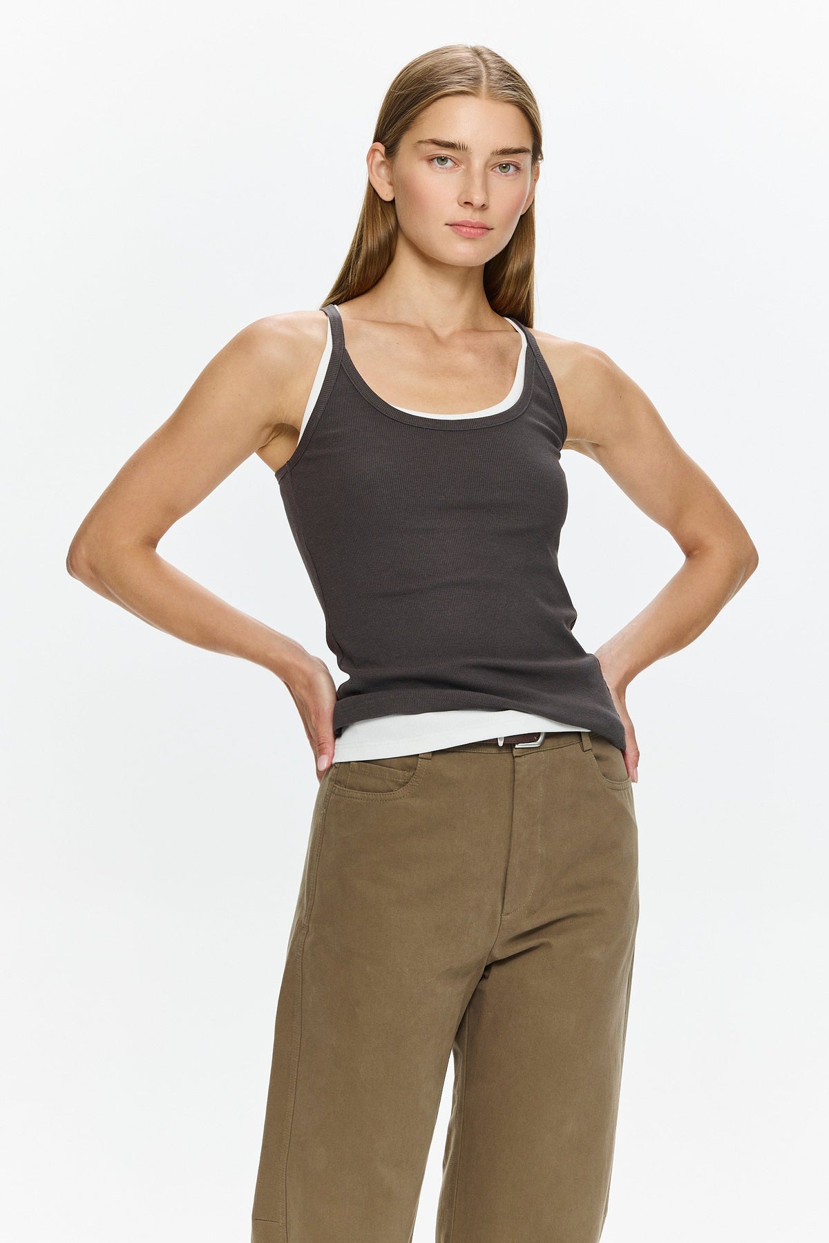 Lin Scop-neck Top Grey
