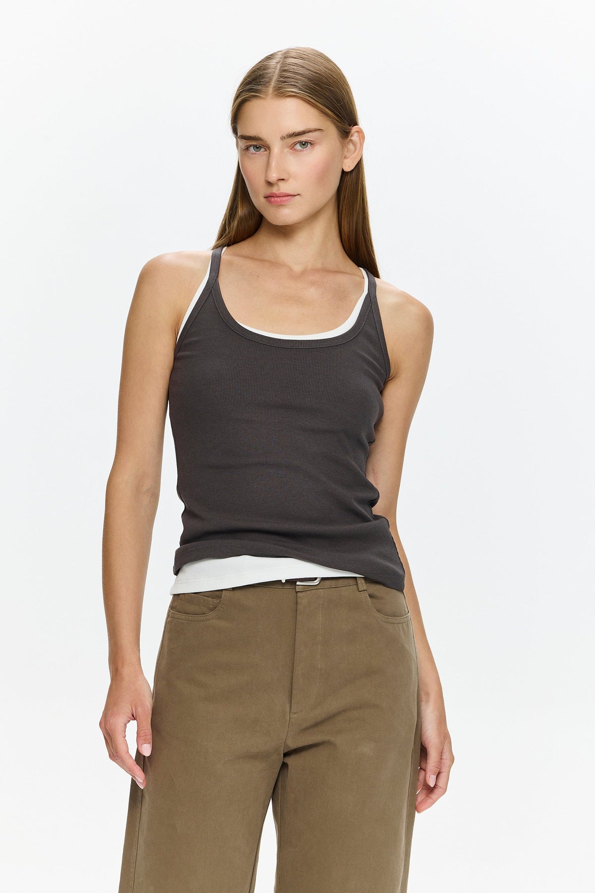 Lin Scop-neck Top Grey