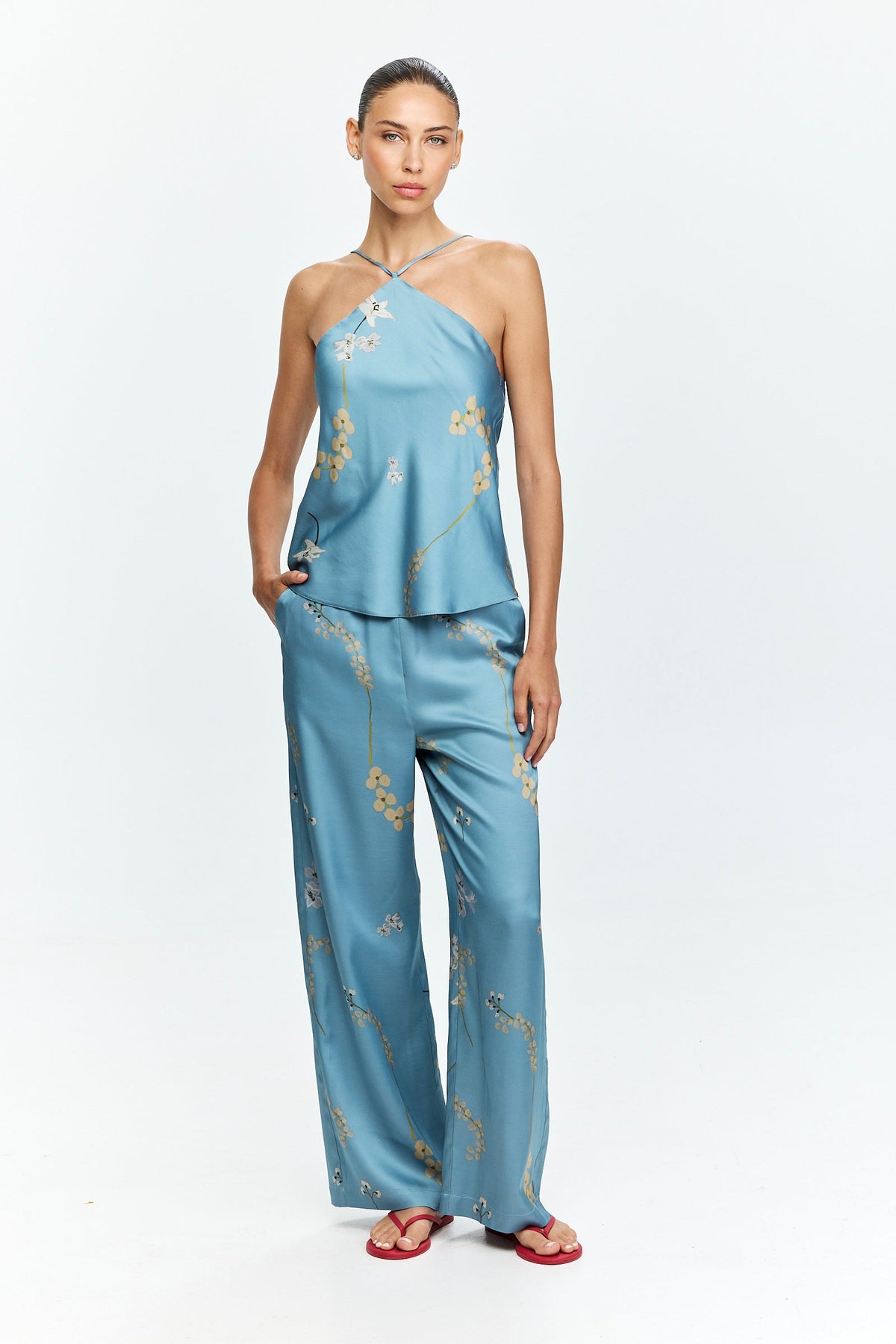 Alex Pants Printed Light Blue