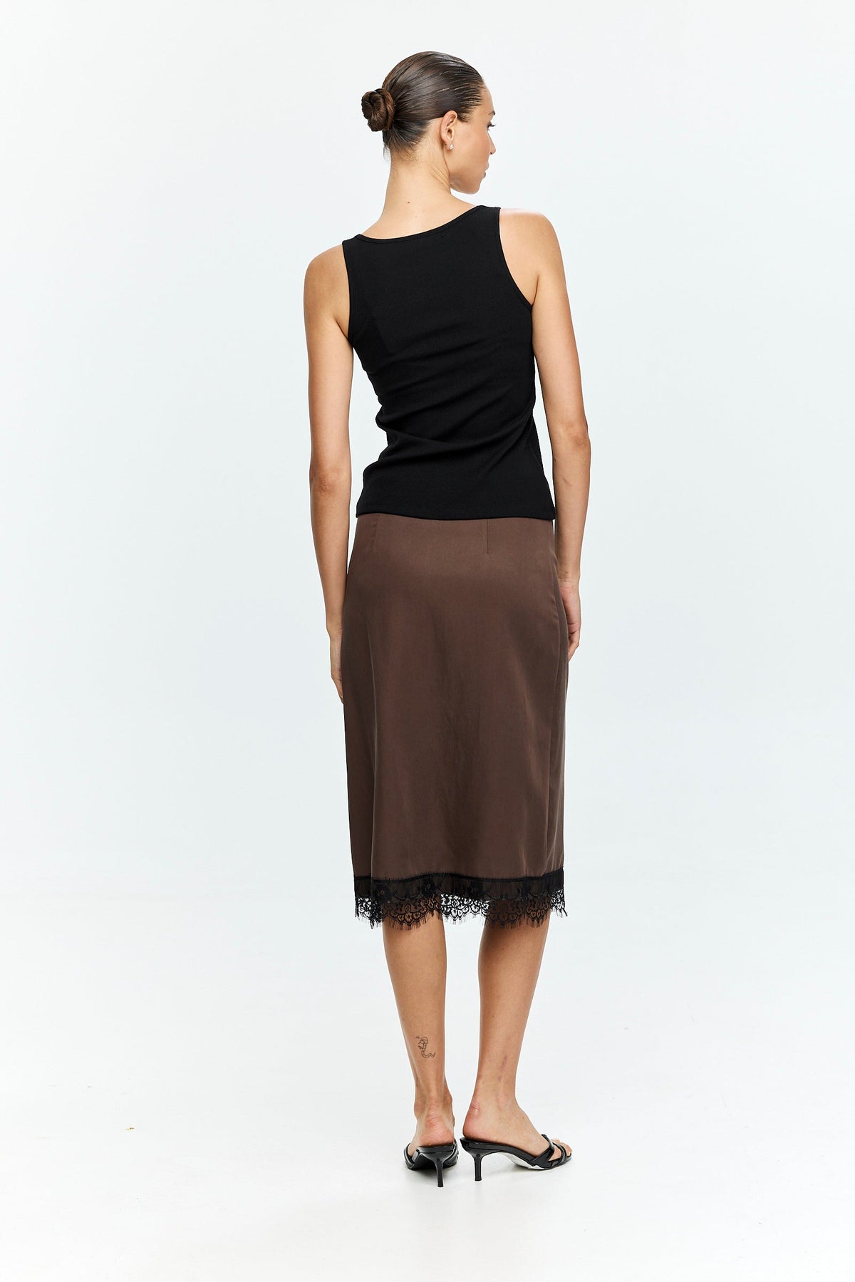 Celine Lace Skirt Dusty Brown