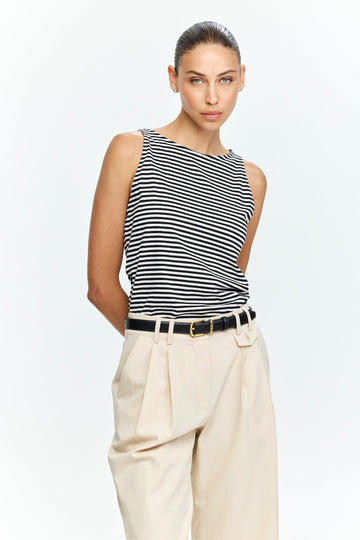 Boat neck Stripes Black
