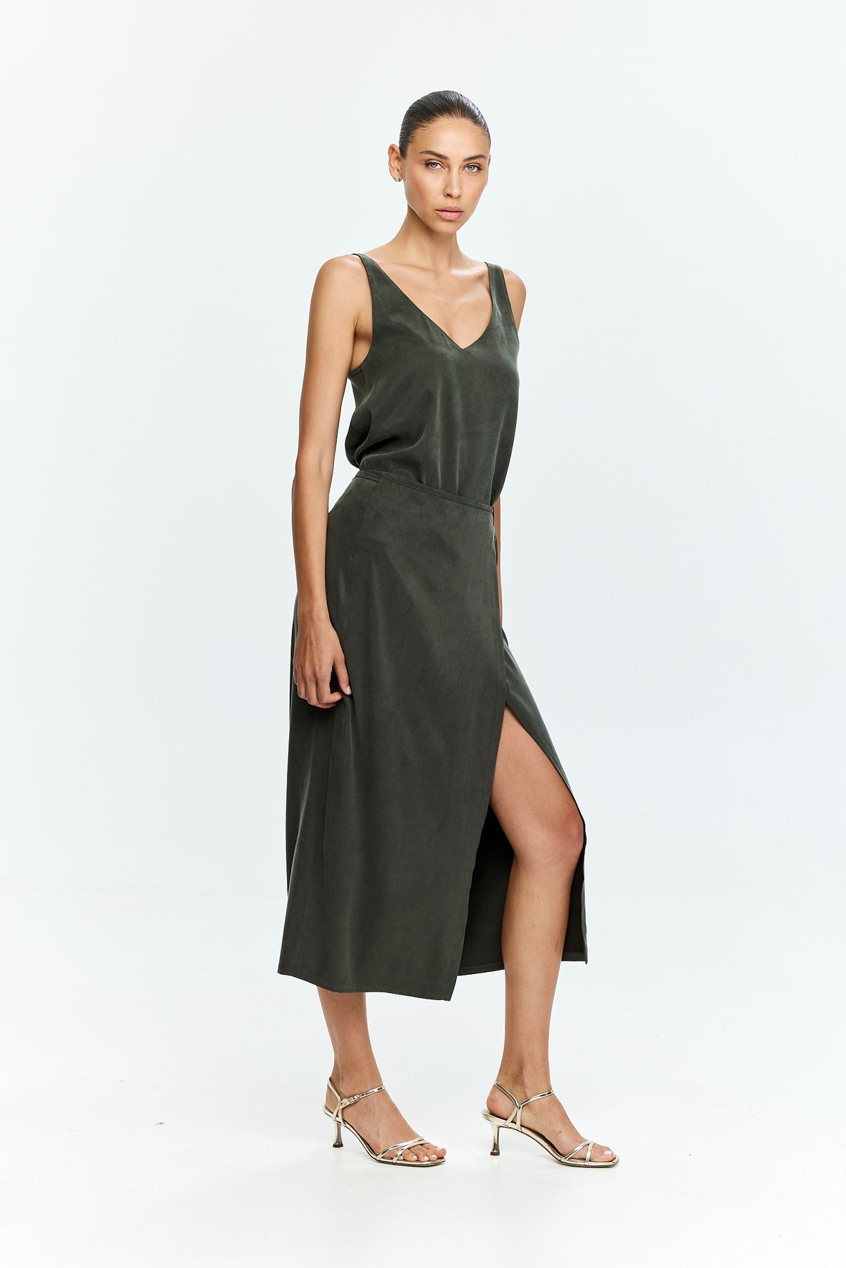 Harper Wrap Skirt Olive