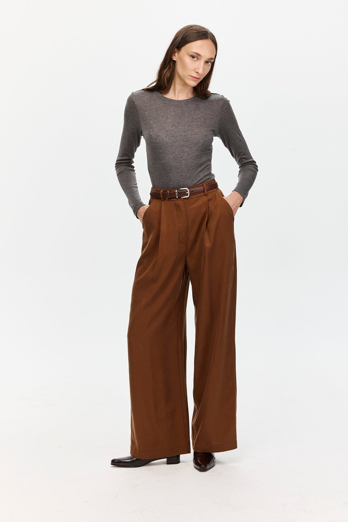 Oliver Tencel Pants Brown